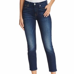 7 By Mankind Crop Skinny Blue Jeans